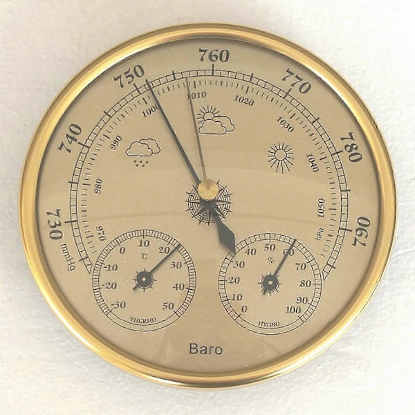 Præcision 3 i 1 Barometer, Vejrstation Barometer Termometer Hygrometer til Indendørs og Udendørs Brug Fugtighedsmåler