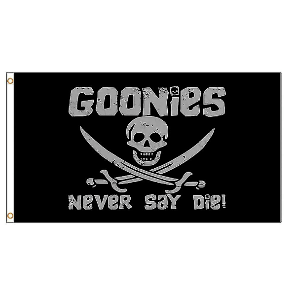 Vorallme 90x150cm Never Say Die Goonies Piratflagga Jolly Roger Flagga
