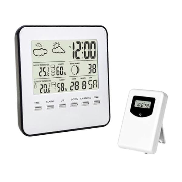 Trådløs digital værstasjon med /Temperatur/Klokke/Månefase