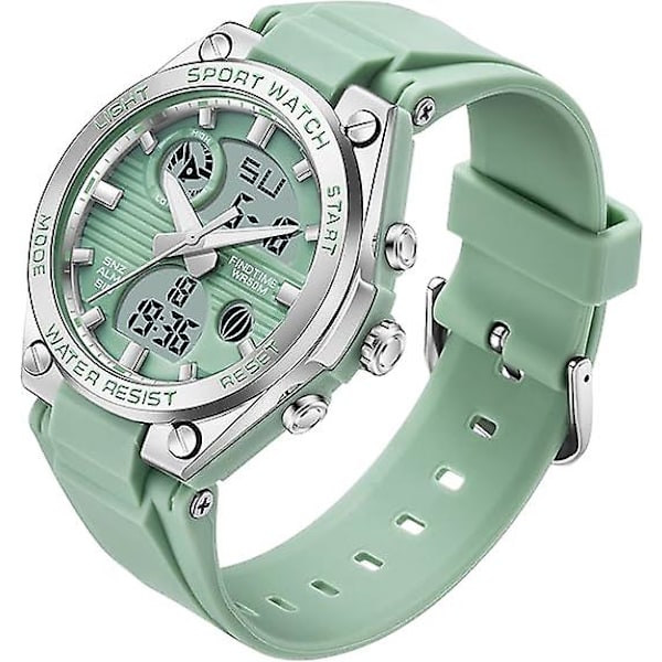 Damklocka Digital Sport Vattentät Klocka Analog Militärt Taktisk Klocka LED-Bakgrundsbelysning Alarm Stoppur Armbandsur