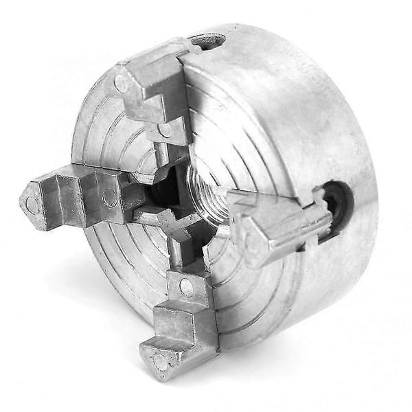 Drejebænksfutter, Zinklegering 4-kæbefutter Klemme Tilbehør Trædrejebænksfutter Trædrejningsfutter Træbearbejdningsdrejebænksfutter Miniature Drejebænk Til Mini Metal L