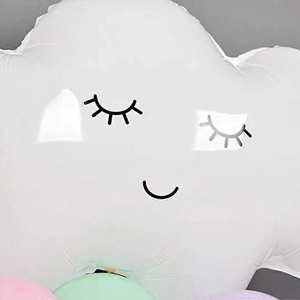 White Cloud Ballonger Skyformet Folie Mylar Ballonger For Temafest Bursdagsdekorasjonsutstyr, 5 stk