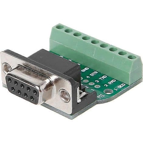 D-SUB DB9 Mann/Kvinne RS232 til Terminalblokkadapter for Seriekabel
