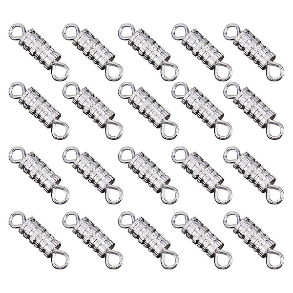 60 st Smyckesknappar 4x15mm Tunnformad Skruvtyp Knapp för Smyckestillverkning (silver)