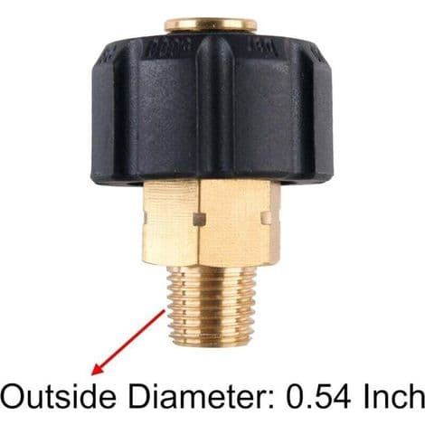 Højtryksrenseradapter, M22 metrisk hun til 1/4 tomme NPT hanfitting, 5000 PSI