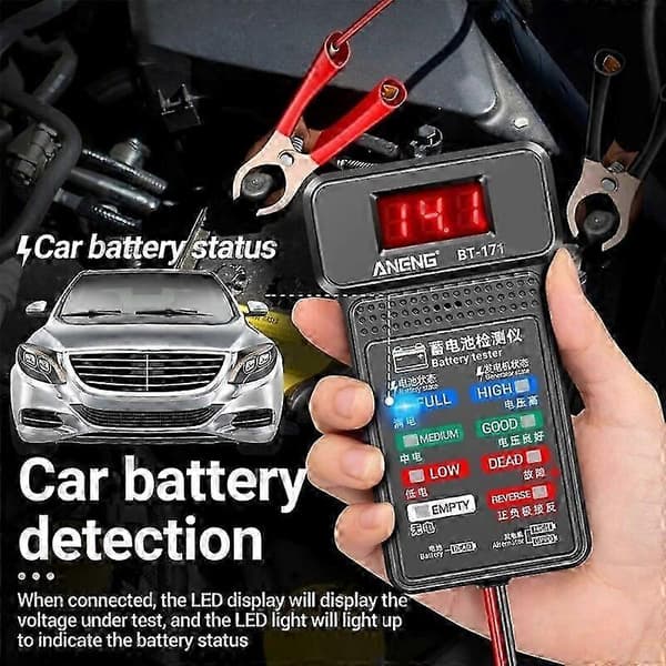 Biltester 12V Start Ladekrets Tester Analysator Verktøy ny