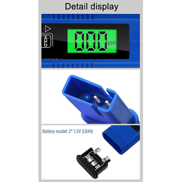 TDS-mätare Digital Vatten Testare Professionell 3-i-1 TDS Temperatur EC Mätare