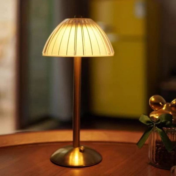 LED batteri bordlampe, batteridrevet bordlampe, dimbar LED bordlampe - nattbordslampe for stue, soverom, 3 lysfarger