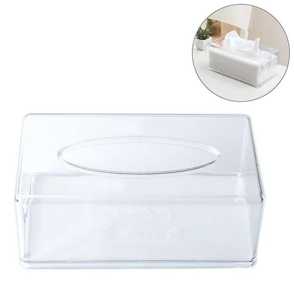 Gjennomsiktig akryl tissue boks serviettholder stue hjemme oppbevaringsboks papirboks-jbk