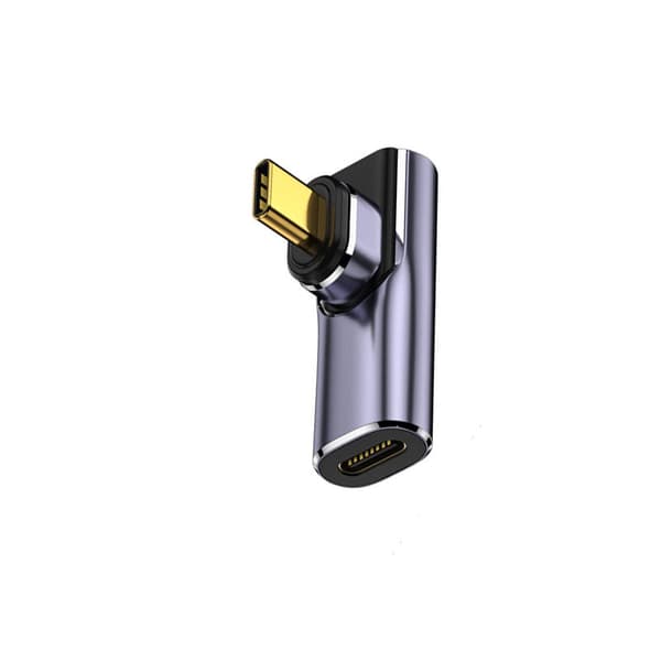 Magnetic USB-C Adapter, Angled Design, Supports 100W PD, 40Gbps Data, 8K 60Hz - Dark Grey