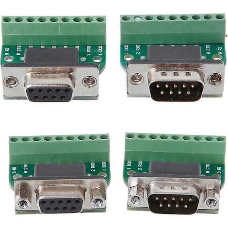 D-SUB DB9 Mann/Kvinne RS232 til Terminalblokkadapter for Seriekabel