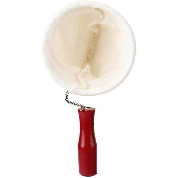 Bomuldsflannel Dripper Kaffemaskine Træhåndtag Klud Kaffefilter Værktøjstaske Tilbehør (100mm)