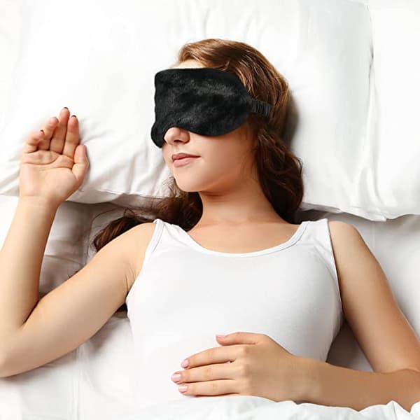 Ögonmask sömn/Sovmask imitation silke Svart