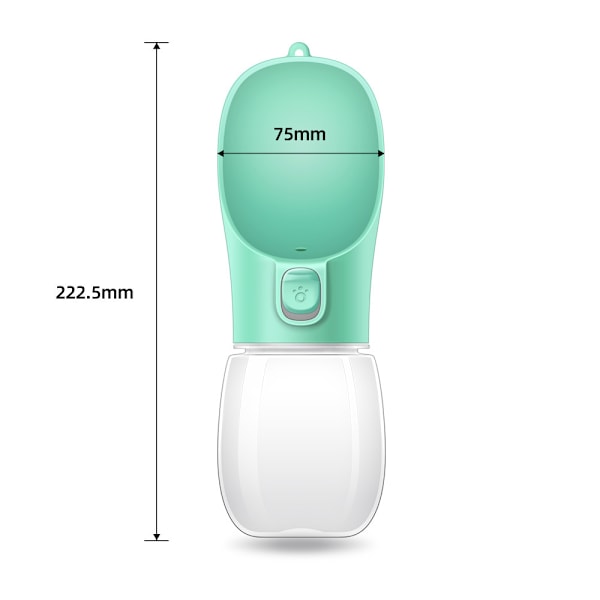 Vandflaske til Hund / Hundeflaske 350ml - Grøn 1 stk