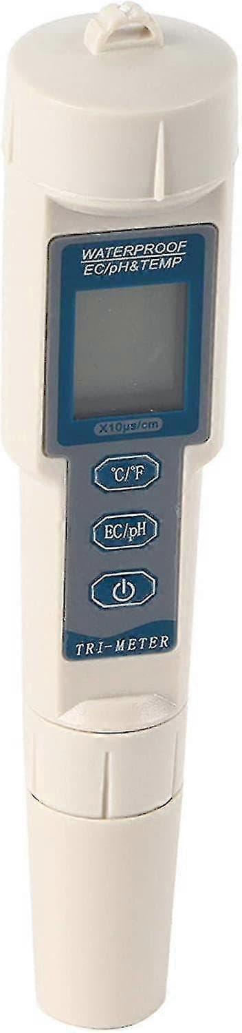 PH-mätare, Hög Noggrannhet Bärbar Digital PH-mätare, 3 i 1 PH/EC/Temp Vattenkvalitetsmätare för Dricksvatten, Akvarium, Pool, Spa
