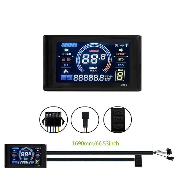 Ebike Colour SW900 LCD Display Kontroll Elektrisk Cykel Hastighetsmätare