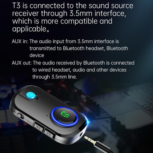 Trådløs Bluetooth-sender/mottaker handsfree AUX