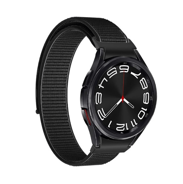 Stilfuld nylonrem til Samsung Galaxy Watch 4/5/6 Sort