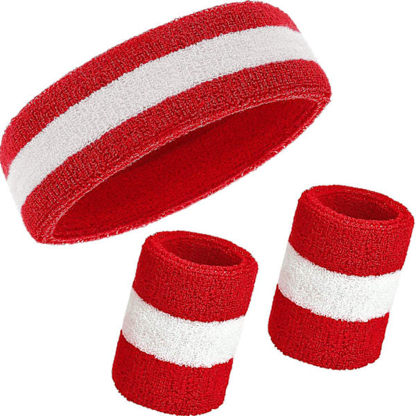 6-pack svettband. Innehåller 2 st. sportpannband och 4 st. handledssvettband