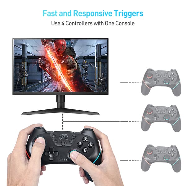 Trådløs Bluetooth Controller til Switch, OLED Gamepad Pro