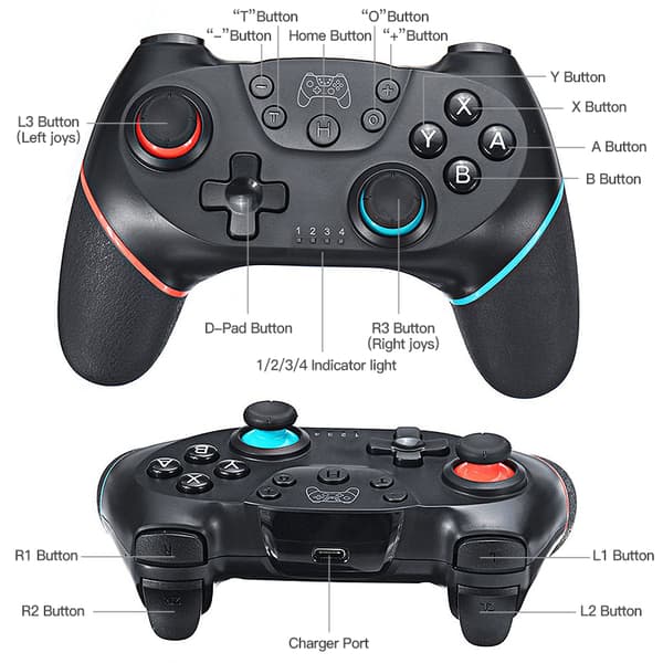 Trådløs Bluetooth Controller til Switch, OLED Gamepad Pro