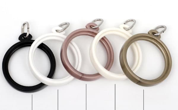 Gardinsringe - 4,3 cm Ring til Gardin Krog Pins, Sæt af 20 - Sort