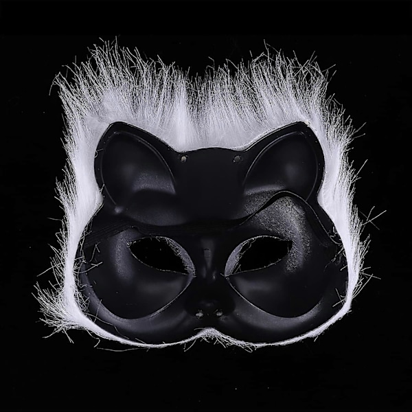 Lodden Rævemaske Halloween Cosplay Maske, Fest Kat Maske Påske Karneval Cosplay Fest. (Hvid)