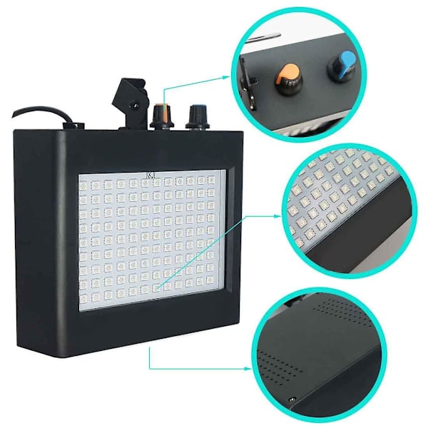 180 Strobe Blixtlampa Bärbar 35w Rgb Fjärrkontroll Ljudstyrning Strobehastighet Justerbar För Scen Diskotek