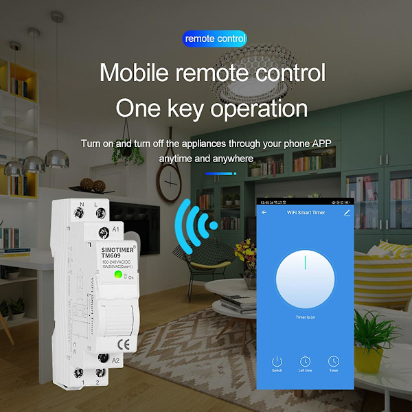 SINOTIMER TM609 WiFi Smart Timer Switch Tuya APP Fjärrkontroll Trådlös Nedräkningstidströmbrytare Hem Trappa Ljus 220V 110V