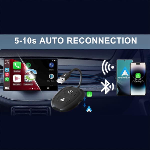 Trådløs Carplay & Android Auto Boks 2i1 Kablet til Trådløs Dongle Plug & Play CarPlay Android AUTO Adapter AI Boks