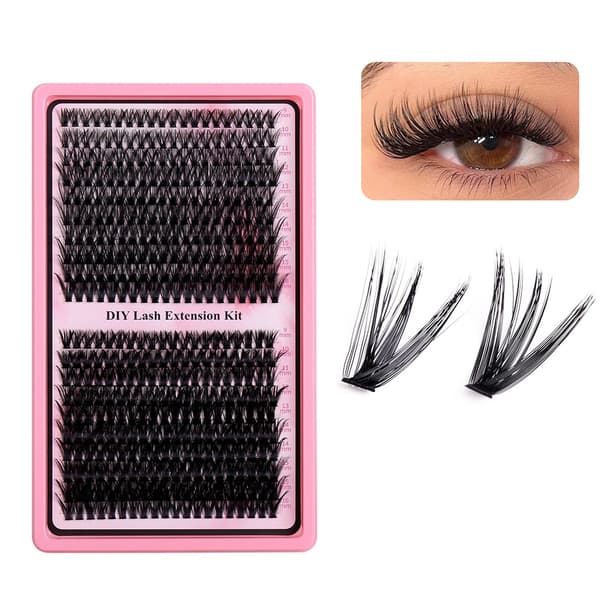 False Eyelashes 400 pcs Clusters: Synthetic Fiber Individual Lashes for a Dense, Natural Look