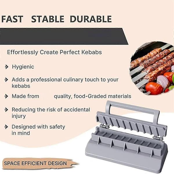 Stor Kebab Maker Presse, Grå Plast Kabab, Manuell Kabob Form, Kabob Maker Grillspyd Form Din Kofta Kebab