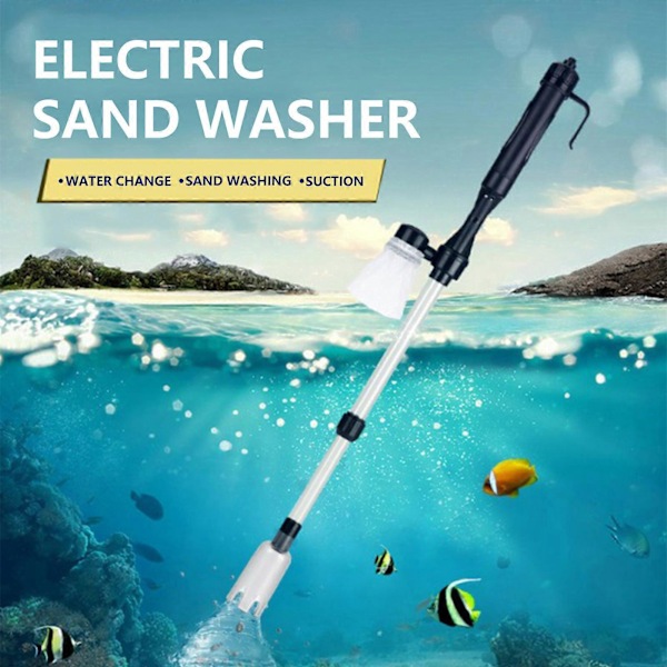 Elektrisk Akvariumgrusrengörare 4 i 1 Automatisk Siphon Dammsugare för Vattenbytare Tvätta Sand Akvarierengöringsverktyg