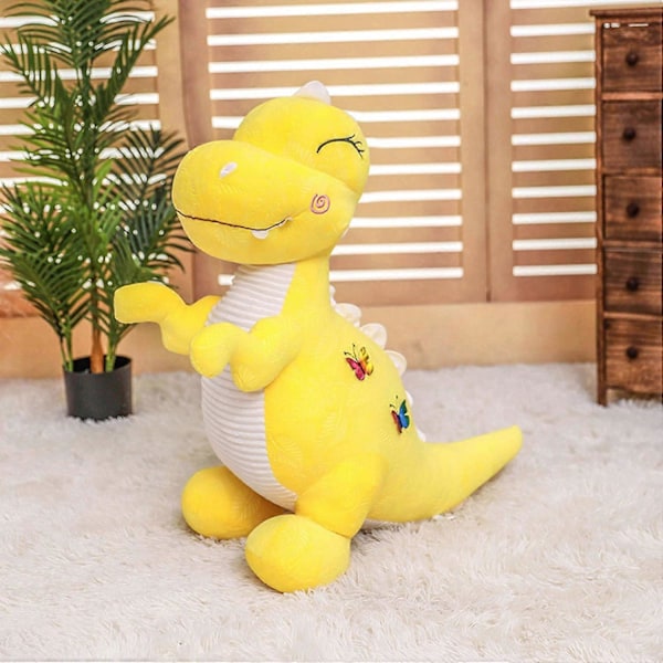 Gul Dinosaur Kosedyr Søte Myke Dinosaurer Plysjdukke T-Rex Kastepute P