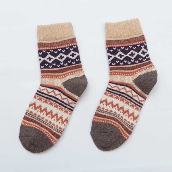 Tradisjonelle sokker, komfortable strikkede varme vintersokker, 3 par