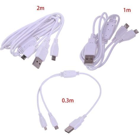 2-i-1 Dobbelt Micro USB til USB-kabel - Hurtig telefonopladning - 2 meter