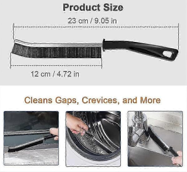 Hard Bristle Crevice Cleaning Brush - Gap Cleaning Brush for Bathrooms, Kitchens, Windows (4 Pack)