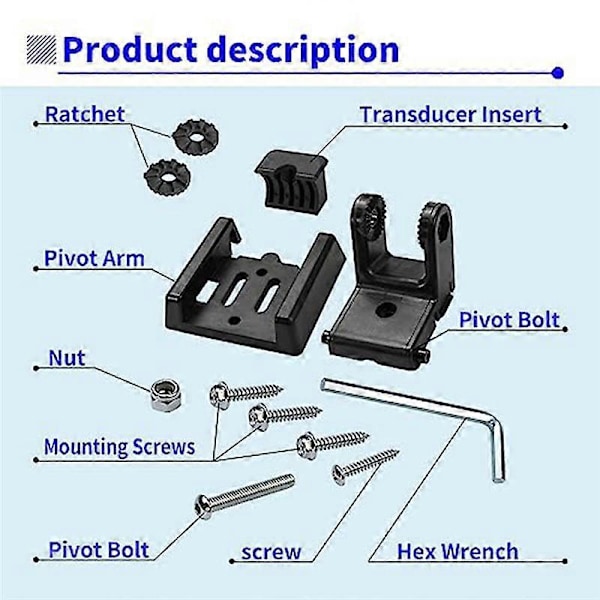 For 7400931 XNT Transducer Bracket, Transducer Mount for XHS Modeller, Transom Mounting Hardware Kit for XNT 9 20