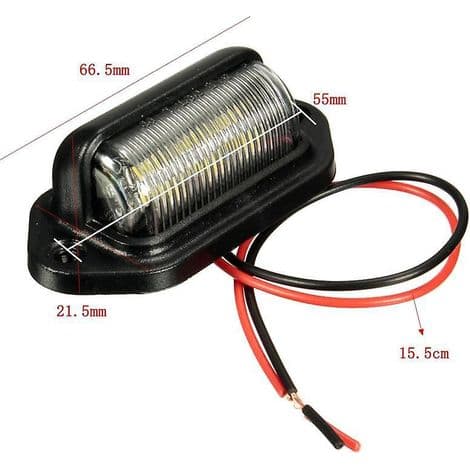2 stk. lastbil bil 6LED lastbil nummerpladelys bus trailer baglygte sidelys 12-24V