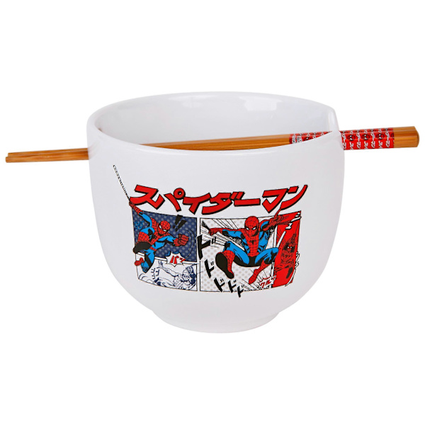 Spider-Man Manga Paneler Ramen Skål med Spisepinde