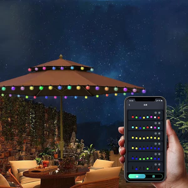 10m 50 LED udendørs lyskæde med app-kontrol