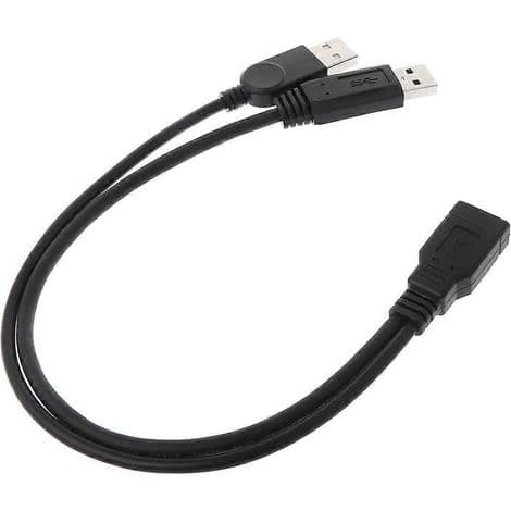 USB 2.0 hann-til-hunn splitterkabel for samtidig lading