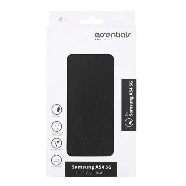 Samsung Galaxy A54 5G PU-lompakko, irrotettava, musta