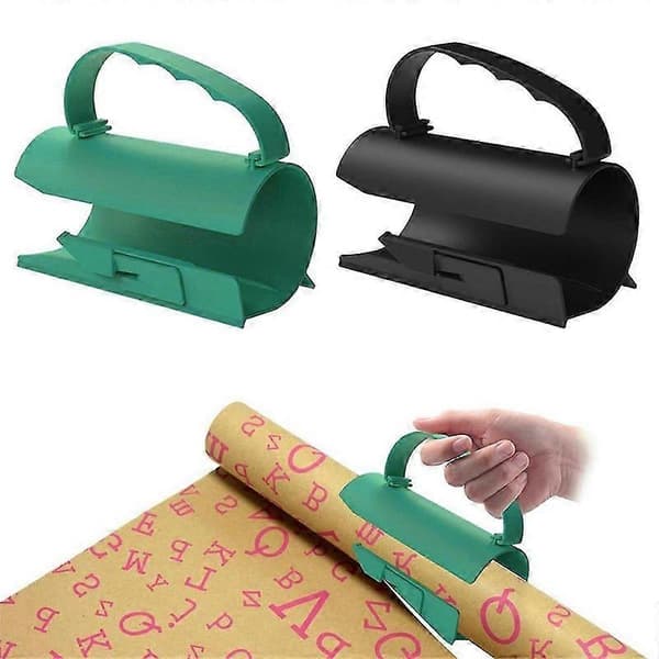 2 stk. Gavepapirkutter Gavepapir Dispenser Kutter med Holder Perfekt for Jul Bursdager Bryllup Gaveinnpakning