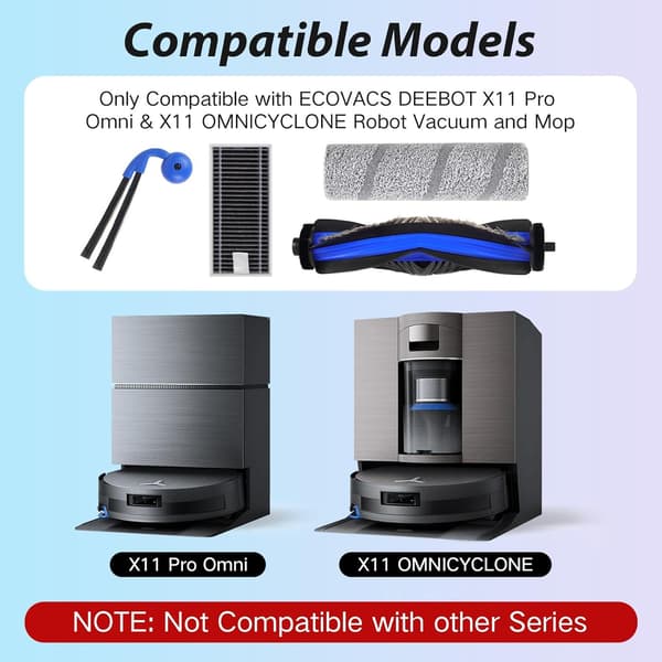 Replacement Kit Compatible with Ecovacs Deebot X1 Pro/X11 OMNI Cyclone Robot Vacuum Cleaner - Maintain and Improve Your Cleaning