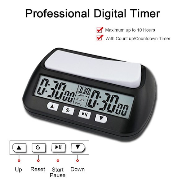 3-i-1 Multifunktionell Bärbar Professionell Schackklocka Digital Schacktimer Speltimer