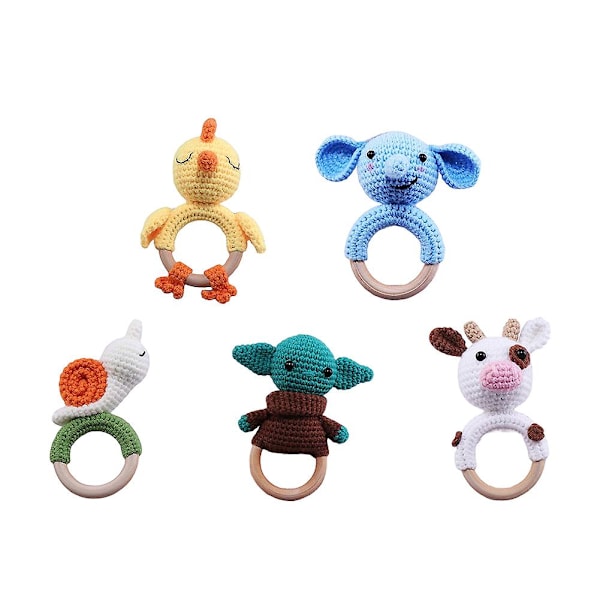 Baby Cartoon Animal Armbånd Træ Armbånd Sød Gave Børns Trøst Legetøj