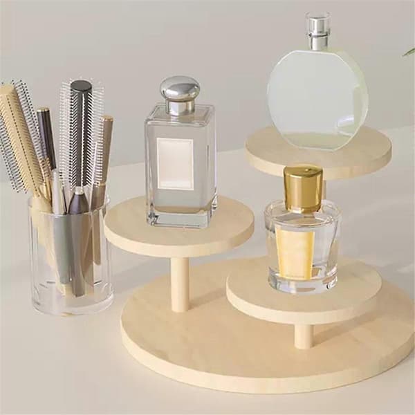Træ Display Riser Stand 3-Tier Display Trin Hylde Organizer til Visning af Smykker, Kosmetik, Dukker, Cupcakes