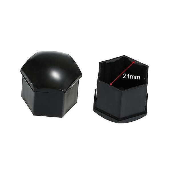 20 st Universal 21 mm Hjulmutteröverdrag Pläterade Hjulmutterlock Skruvskydd Svart