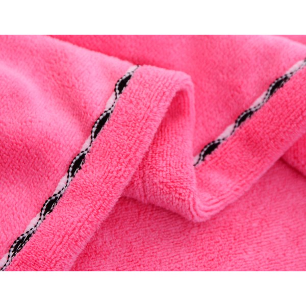 Pakke med 2 håndklædeindpakket superabsorberende hårtørrehætter med knapper 24*64 cm Deep pink
